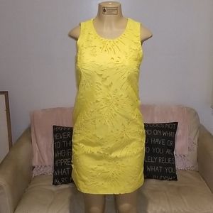 Banana Republic size 2, yellow dress w leaf lace